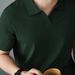 Men's Clothing V Neck Polo White Polo Sweater T Shirt Casual Solid Color Lapel Slim Short Sleeve Shirt_viptrois.com