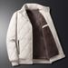 Men's Clothing Cotton Padded Jacket Men's Winter Quilted Jacket With Stand Collar, Diamond Grid Design, Fleece Lined, Warm And Stylish Outerwear_viptrois.com