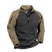 Tactical Fleece Jacket, Men's Fleece Thermal Sweatshirt, Autumn And Winter Double-sided Fleece Pullover, Color-blocking Zipper Jacket_viptrois.com