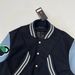 Kiko-Inspired Short Sleeve Baseball Jacket – Oversized Corduroy & Rabbit Fur Blend Bomber (S-L, Cleanfit Streetwear, Blue Contrast Sleeves)_viptrois.com