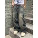2025 Spring And Autumn New Street Style Trendy Brand Washed Design Jeans Loose Floor-Length Wide-Leg Pants_viptrois.com