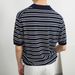 Men's Clothing Summer V Neck Ice Silk Striped Polo Shirt Short Sleeved Versatile Simple Fashion Lapel T Shirt_viptrois.com