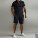 2pcs Casual Trendy Lapel Zip Sports Fleece Polo Shirt Set For Sports Gifts_viptrois.com