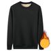 Men's Clothing Lambswool Sweatshirt Men Autumn And Winter Solid Color Plus Velvet Thickened Spot Wholesale Round Neck Pullover Bottoming Shirt_viptrois.com