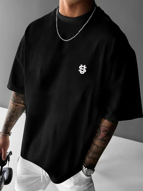 Men's Clothing High-end Heavyweight Cotton Short-sleeved T-shirt Men's Ins Trendy Red Panda Print Versatile Light Luxury Handsome New Summer_viptrois.com