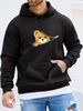 Men's Autumn And Winter Casual Fashionable Loose Hooded Sweatshirt With Bear Zipper Cartoon Pattern Printed Warm Long Sleeved Pullover_viptrois.com