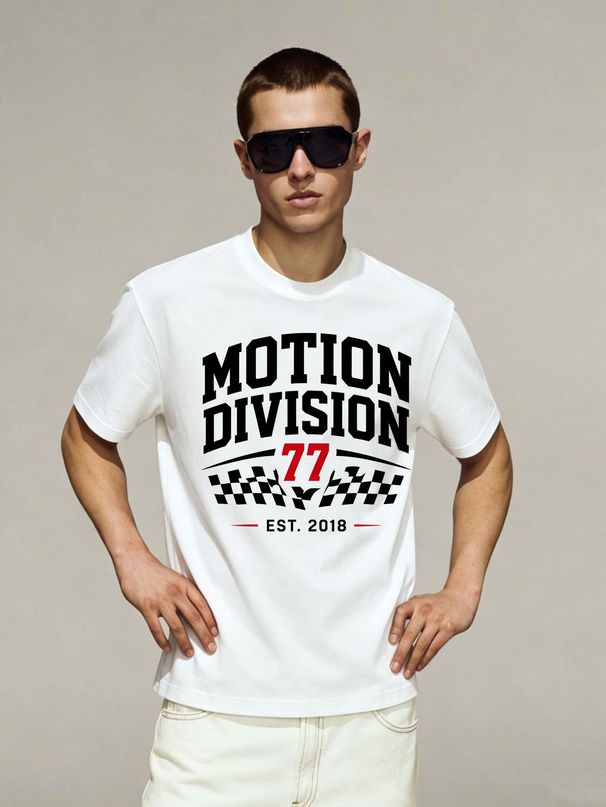 Vintage Oversized Motion Division 77 Racing Cotton T-Shirt Men's Casual Summer Streetwear_viptrois.com