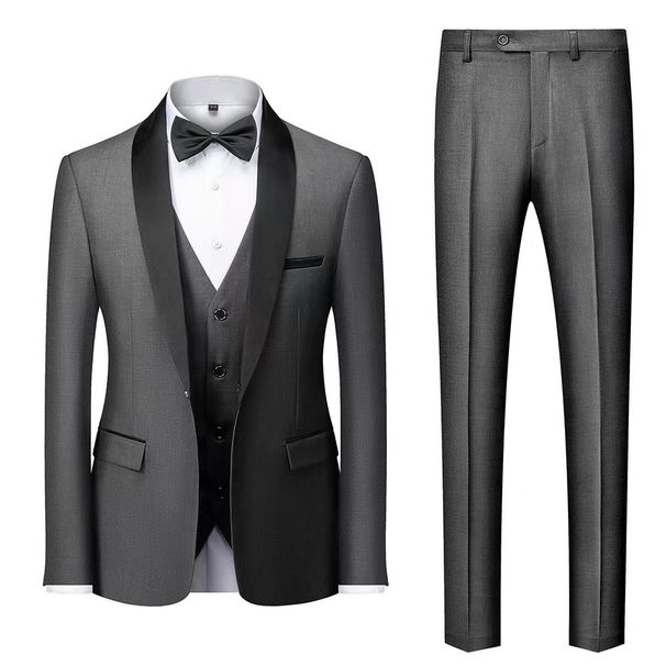 Men's Clothing Wedding Suits Spring And Autumn Hot Men's Wedding Suit Three Piece Graduation Host Formal Green Collar_viptrois.com