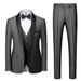 Men's Clothing Wedding Suits Spring And Autumn Hot Men's Wedding Suit Three Piece Graduation Host Formal Green Collar_viptrois.com