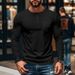 24 Men's Autumn Winter Round Neck T-Shirt Slim Fit Breathable Pullover Casual Long Sleeve Base Shirt Top_viptrois.com