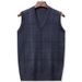 Men's Wool Sleeveless Sweater Vest Slim Fit V-Neck Pullover For Autumn Winter Layering (Deep Gray, Navy, Camel)_viptrois.com
