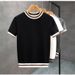 Men's Lightweight Striped Viscose T-Shirt – Breathable Short-Sleeve Knit Top For Summer_viptrois.com