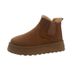 Large-size platform snow boots women's winter short tube lazy man with a slip-on warm cotton shoes_viptrois.com