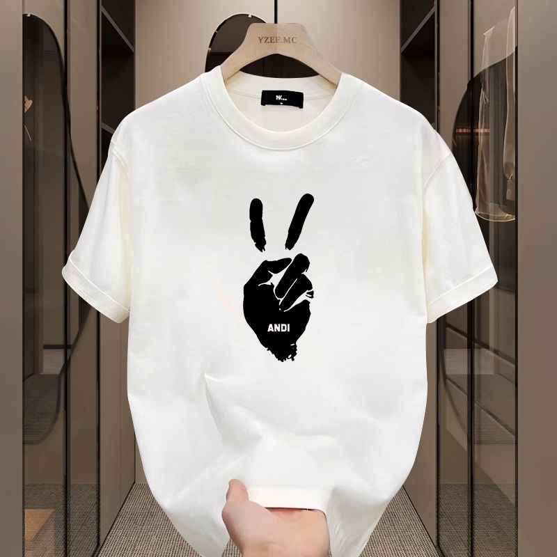 Men's 100% Cotton High Quality Round Neck Pullover Short Sleeve T-shirt_viptrois.com