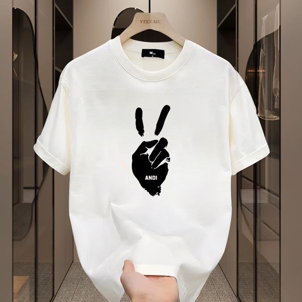 Men's 100% Cotton High Quality Round Neck Pullover Short Sleeve T-shirt_viptrois.com