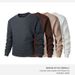 Men's Heavyweight 300GSM Jacquard Crewneck Sweatshirt – Oversized Fit Drop-Shoulder Long Sleeve (M-4XL)_viptrois.com