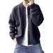 Korean-Inspired Oversized Cardigan – Color-Block Relaxed Fit Knit Sweater For Men (Wrinkle-Resistant Polyester Blend, M-3XL)_viptrois.com