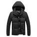 Cotton-padded Men's Contrasting Colors, Slim Fit, Simple Removable Hat, Thickened Hooded Jacket Men_viptrois.com