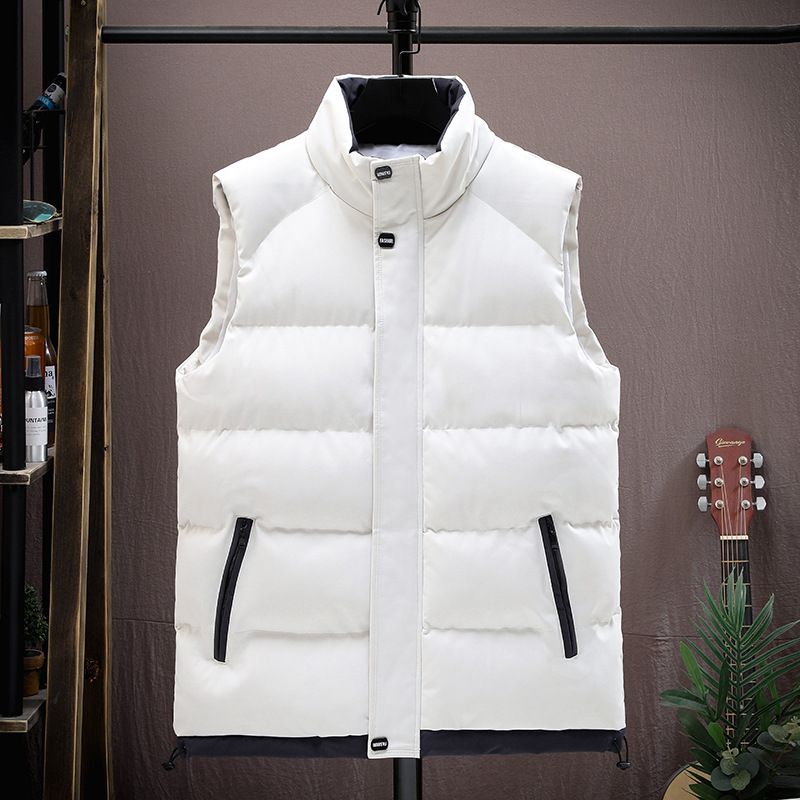Men's Clothing Casual Vest Waistcoat Sleeveless Top Trend Casual Vest Sleeveless Jacket Slim Fit Stand Collar Lightweight Polyester Autumn Fashion_viptrois.com