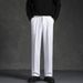 Men's Summer Thin Straight Long Trousers Ice Silk Dress High Waist Commuting Casual Suit Wide Leg Loose Fit_viptrois.com