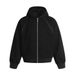 Vibe Trendy Brand Hooded Cardigan Sweatshirt Men's Split Deconstructed Patchwork Pocket Solid Color Versatile Loose_viptrois.com