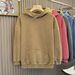 Old Washed Hooded Sweatshirt For Men With Dropped Shoulders And Thick Solid Color Hoodie_viptrois.com