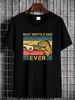 Mens Iguana Dad Funny Iguana Lizard Father Reptile Animal Unisex T-shirt Graphic Casual Streetwear Breathable Soft Versatile Comfortable Fashion_viptrois.com