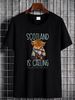 Scotland Is Calling And I Must Go! Highland Cow T-Shirt Streetwear Casual Stretched Comfortable Stylish Unisex Versatile Graphic Soft_viptrois.com