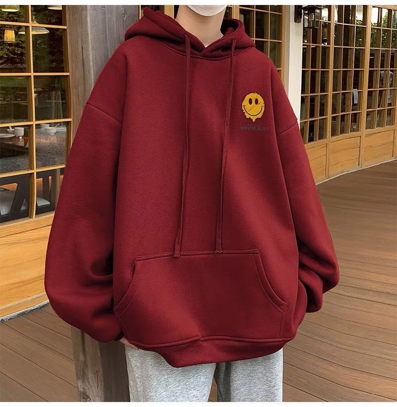 Autumn and Winter Trendy Brand Versatile Simple Hoodie Men's Retro High Street Loose Coat Trendy_viptrois.com