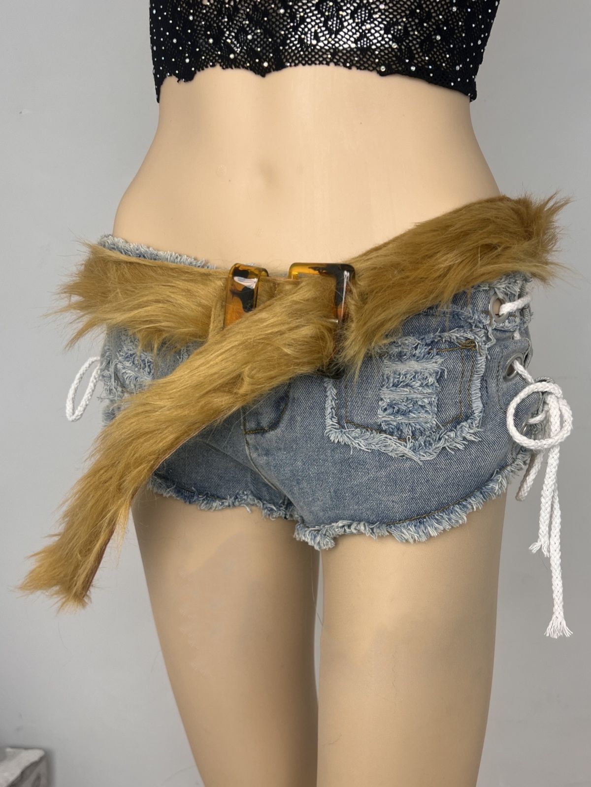 Trendy Faux Fur Wrap Belt - Adjustable Soft PU Leather Waistband With Alloy Buckle For Women & Men | Boho Chic Streetwear Accessory_viptrois.com