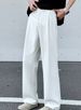Men's Clothing Men's Casual Flared Trousers, Stylish Drape, New Spring And Autumn Style, Versatile Straight Leg Suit Trousers._viptrois.com