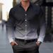 Spring And Autumn New Men's Gradient Color Casual Loose Long Sleeved Shirt_viptrois.com