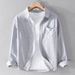 Men’s Clothing Autumn Men's Warm Long Sleeved Shirt Men's Velvet Casual Loose Thickened Men's Shirt Oxford Textile Student Top_viptrois.com