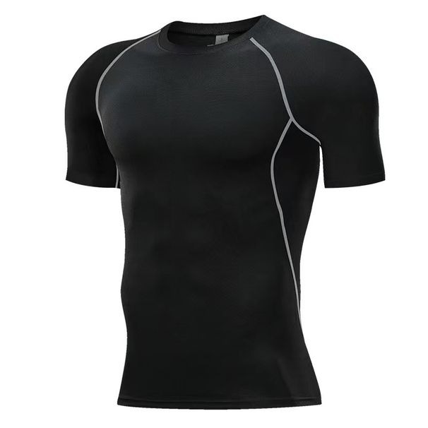 Sports Shirt Fitness Short Sleeve Compression Wear Running Basketball Training Gym Gear Quick-Dry T-Shirt_viptrois.com
