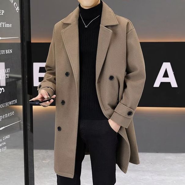 Pulse Fashion Autumn Winter New Wool Coat Wide Version British Style Trendy Mid-Length Woolen Jacket For Men_viptrois.com