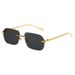 Frameless Square Sunglasses - Metal Trim Gradient Lenses With UV Protection For Fashionistas_viptrois.com
