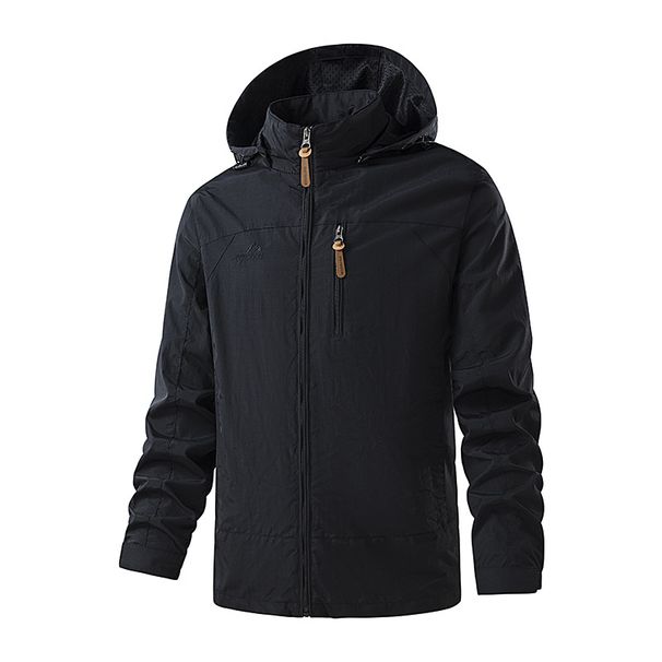 Men's Clothing Men's Waterproof Windproof Outdoor Jacket - Lightweight Fleece-Lined Winter Coat For Hiking, Camping & Daily Wear (Black, Navy, Olive)_viptrois.com