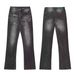 Men's ClothingAmerican High Street Vibe Style Washed Black Flared Couple Jeans Slim Fit Drape Pants Trendy New Style_viptrois.com