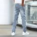 Cross-Border Hot-Selling Stretch Casual Solid Color Jeans Slim Fit Versatile Black Gray Dark Blue Men's Long Pants_viptrois.com