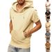 Men's New Summer Short-sleeved T-shirt Hoodie Casual Solid Color Tops_viptrois.com