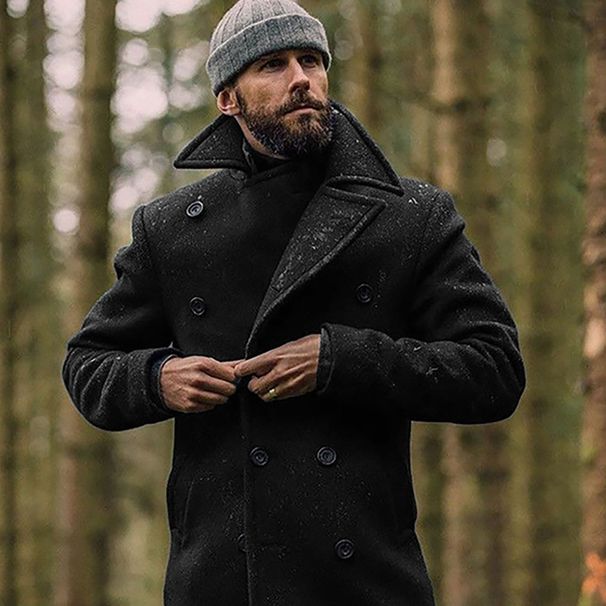 Hot Selling Men's Clothing European And American Cross Border New British Style Men's Mid Length Woolen Coat Autumn And Winter Woolen Men's Coat_viptrois.com