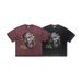 American High Portrait Print Short-sleeve T-shirt For Men, Summer Loose Fit, Washed And Distressed, Hip-hop_viptrois.com