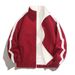 Men's Reversible Windproof Jacket – Lightweight Waterproof Hiking Coat With Stand Collar (S-3XL, Black/Red/Navy) | Breathable Travel Shell_viptrois.com