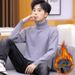 Turtleneck Sweater For Men, Fleece-Lined Thickened Knitwear, Korean Stle Autumn And Base Shirt, Men's Winter Top,_viptrois.com