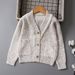 Pearl Snow Wool Cardigan Girls Sweater Medium And Large Children's Autumn And Winter Children's Sweater New Style_viptrois.com
