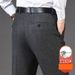 Autumn And Winter Woolen Velvet Trousers Men's Straight Thickened Trousers Loose Straight Business Casual Black Non Iron Suit Trousers Men_viptrois.com