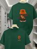 100% Pure Cotton Men's Summer Fashion Short Sleeved Cute Backpack Bear Pattern Printed Casual Slim Fit Versatile T-shirt Top_viptrois.com