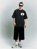 Vintage Washed Minimal Abstract Pocket Print 230g Cotton T-Shirt Men's Casual Streetwear Tee_viptrois.com
