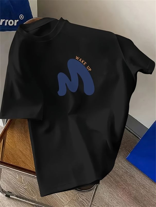 Maglietta Uomo 180g Cotone Puro Minimal Stampa Morbida Traspirante Estiva Vestibilità Regolare_viptrois.com