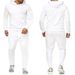 Pure Cross-Border European Size New Solid Men's Sports Trend Pullover Hoodie Set White Khaki Color None_viptrois.com